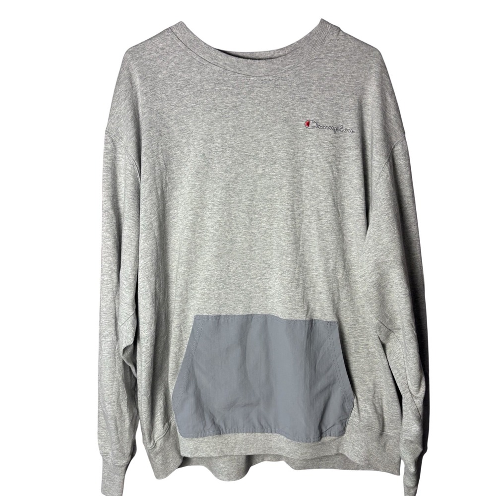 Champion Sweatshirt Mens CottonPullover Crewneck Long Sleeve Gray Size 2xl